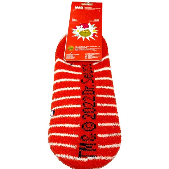 Dr. Seuss The Grinch Fuzzy Sock House Slippers 2pk Green Christmas Ankle Socks - Picture 3 of 8